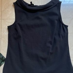 Talbots Sleeveless Black Top with Boatneck Collar